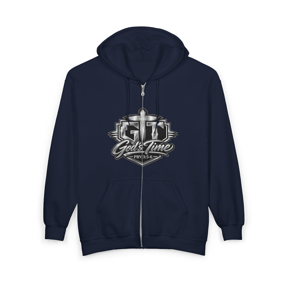 God's Time Zip Hoodie — "Build for Purpose" Christian Faith Full-Zip Sweatshirt