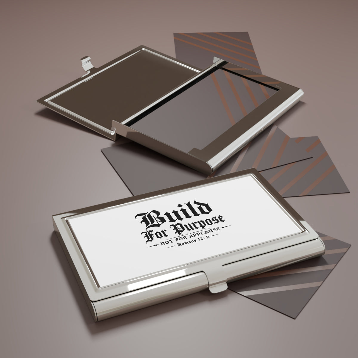 Build For Purpose -Not For Applause -Roman 12:2 Business Card Holder